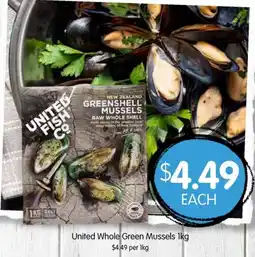 Spudshed United whole green mussels offer