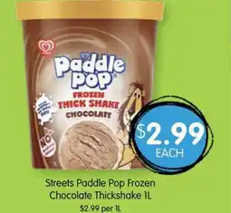 Streets paddle pop frozen chocolate thickshake