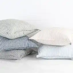 Pillow Talk Sahara Linen Stripe Cushion by M.U.S.E offer