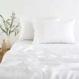 Pillow Talk Washed Linen Flat Sheet by M.U.S.E offer
