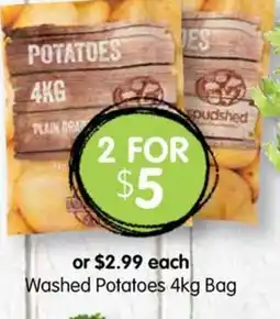Spudshed Washed potatoes offer