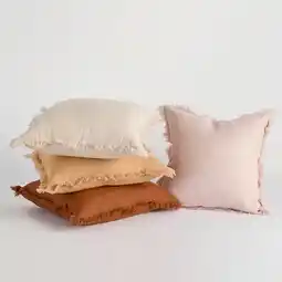 Pillow Talk Sahara Linen Fringed Cushion by M.U.S.E offer