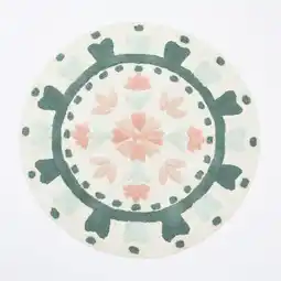 Pillow Talk Floral Bloom Sage Green Round Bath Mat by Habitat offer