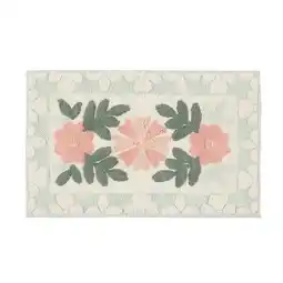 Pillow Talk Floral Bloom Sage Green Bath Mat by Habitat offer