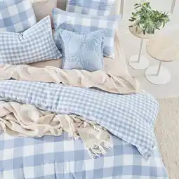 Pillow Talk Della Blue Check Quilt Cover Set by Habitat offer