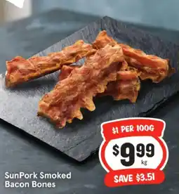 IGA Sunpork smoked bacon bones offer