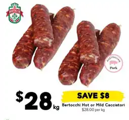 Drakes Bertocchi hot or mild cacciatori offer