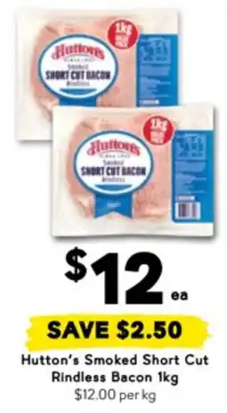 Drakes Hutton's smoked short cut rindless bacon offer