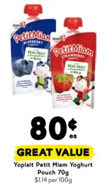 Drakes Yoplait petit miam yoghurt pouch offer