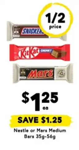 Drakes Nestle or mars medium bars offer