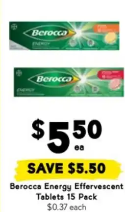 Drakes Berocca energy effervescent tablets offer