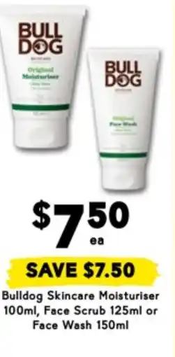 Drakes Bulldog skincare moisturiser, face scrub offer