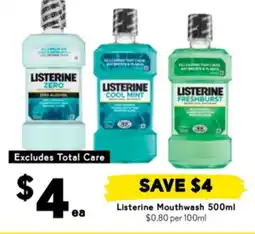 Drakes Listerine mouthwash offer