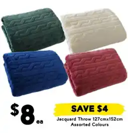 Jacquard Throw Assorted Colours