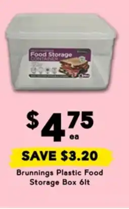 Drakes SAVE $3.20 Brunnings Plastic Food Storage Box 6lt offer