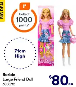 BIG W Barbie large friend doll offer