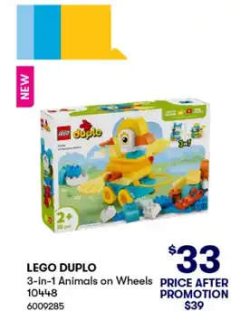 BIG W Lego duplo 3-in-1 animals on wheels offer