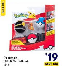 BIG W Pokémon clip n go belt set offer
