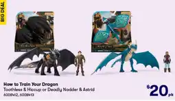 BIG W How to train your dragon toothless & hiccup or deadly nadder & astrid offer