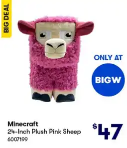 BIG W Minecraft 24-inch plush pink sheep offer