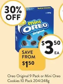 Foodworks Oreo original or mini oreo cookies offer