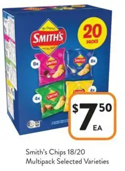 Foodworks Smith's Chips 18/20 Multipack Selected Varieties offer