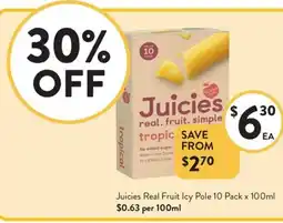 Foodworks Juicies Real Fruit Icy Pole offer