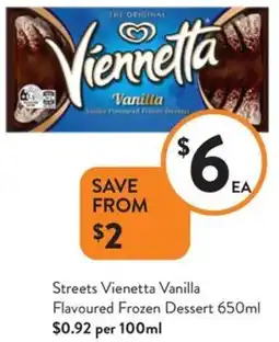 Streets Vienetta Vanilla Flavoured Frozen Dessert