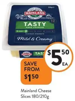 Foodworks Mainland Cheese Slices offer