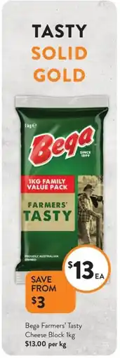 Foodworks Bega Farmers' Tasty Cheese Block offer