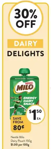 Foodworks Nestlé Milo Dairy Pouch offer