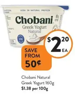 Foodworks Chobani Natural Greek Yogurt offer