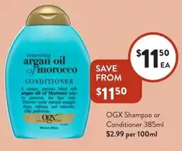 Foodworks OGX Shampoo or Conditioner offer