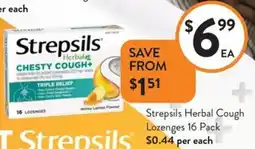 Foodworks Strepsils Herbal Cough Lozenges offer