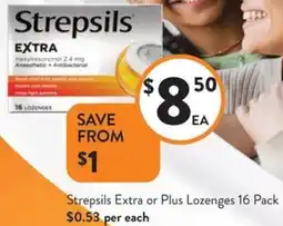 Foodworks Strepsils Extra or Plus Lozenges offer