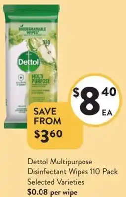 Foodworks Dettol Multipurpose Disinfectant Wipes offer
