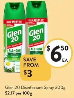 Foodworks Glen 20 Disinfectant Spray offer