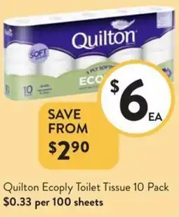 Foodworks Quilton Ecoply Toilet Tissue offer
