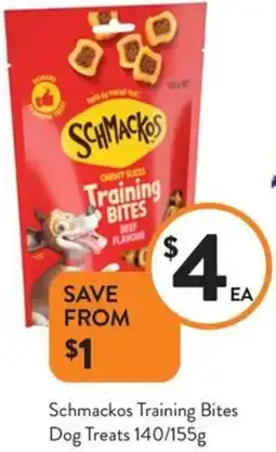 Foodworks Schmackos Training Bites Dog Treats offer