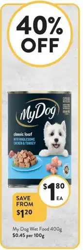 Foodworks My Dog Wet Food offer