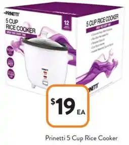 Foodworks Prinetti 5 Cup Rice Cooker offer