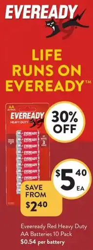 Foodworks Eveeready Red Heavy Duty AA Batteries offer