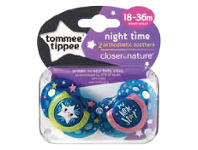 Coles Tommee Tippee Closer to Nature Night Time Soother 18-36 Months 2 Pack offer