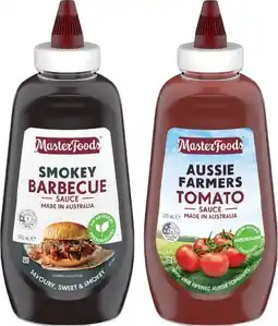 IGA MasterFoods Barbecue or Tomato Squeezy Sauce 500mL offer