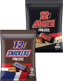 IGA Mars, Snickers or M&M’s Fun Size Pack 132‑192g Selected Varieties offer