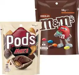 IGA M&M’s 130‑180g, Pods 160g or Maltesers 120‑140g Share Pack Selected Varieties offer