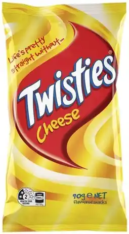 IGA Twisties 65‑90g, Cheetos 80‑90g or Burger Rings 90g Selected Varieties offer