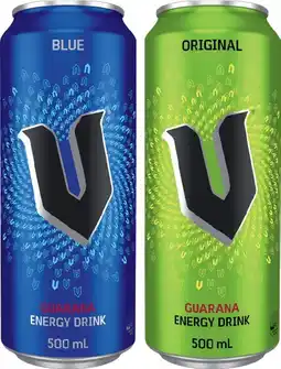 IGA V Energy Drink 500mL or V Riise Sparkling Energy Drink 330mL Selected Varieties offer