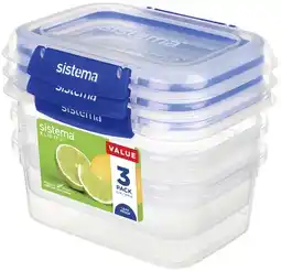 IGA Sistema Klip It Rectangular 1L 3 Pack offer