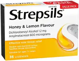IGA Strepsils Sore Throat Relief Lozenges 36 Pack Selected Varieties offer